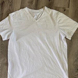 Men's White American Eagle V-Neck T-Shirt